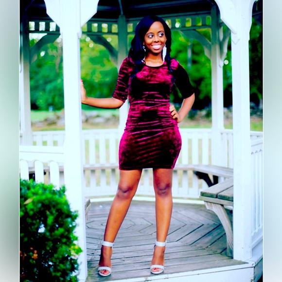 Forever 21 Suede Burgundy Dress (Size:Small) - Picture 3 of 7